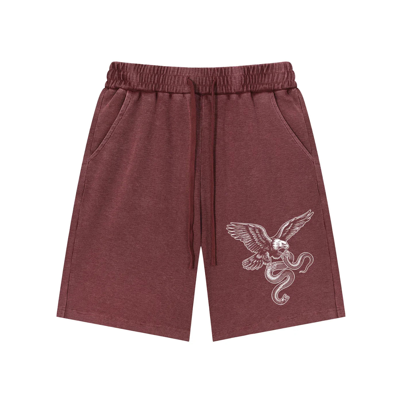 Eagle X Snake X RisenRetro Mineral Wash Waffle Knit Shorts