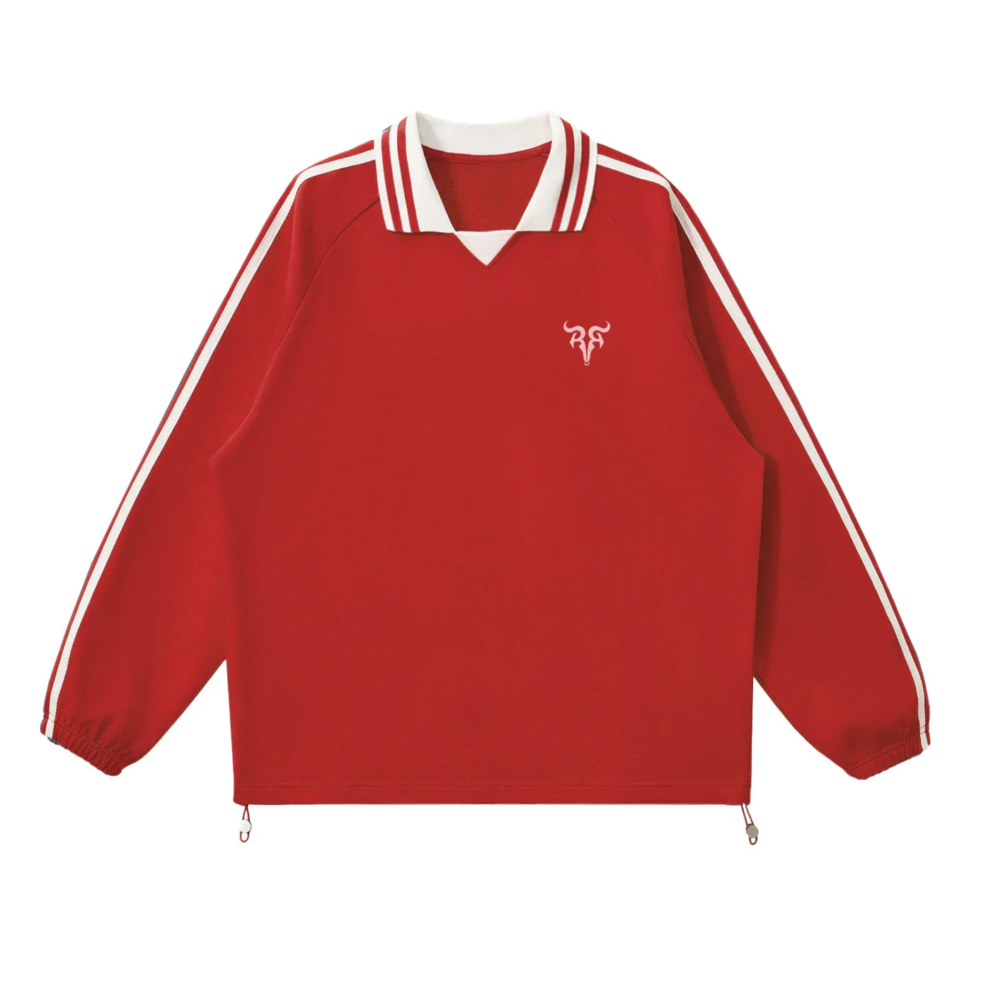 Sweat-shirt Risen Retro à monogramme et rayures contrastées, col à revers