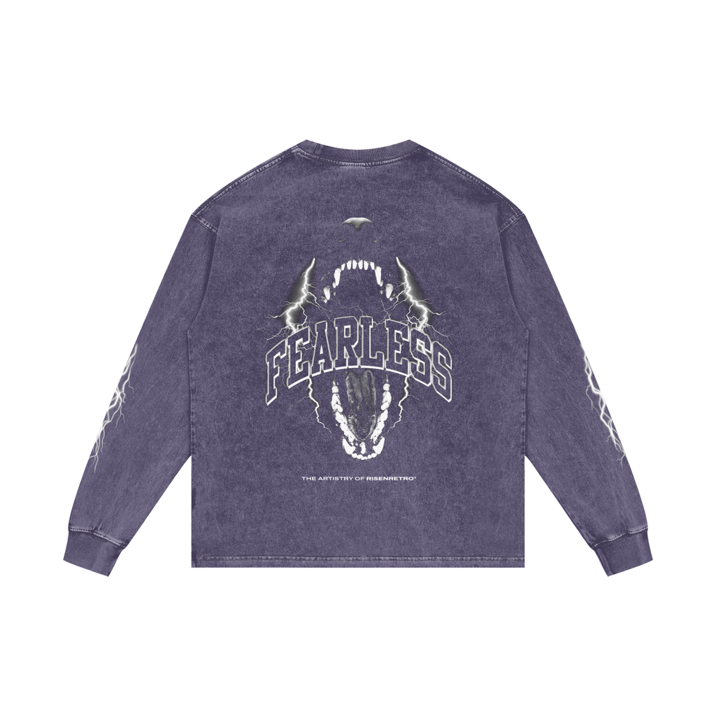 FEARLESS | RISENRETRO | Acid Wash Oversize Long Sleeve T-Shirt