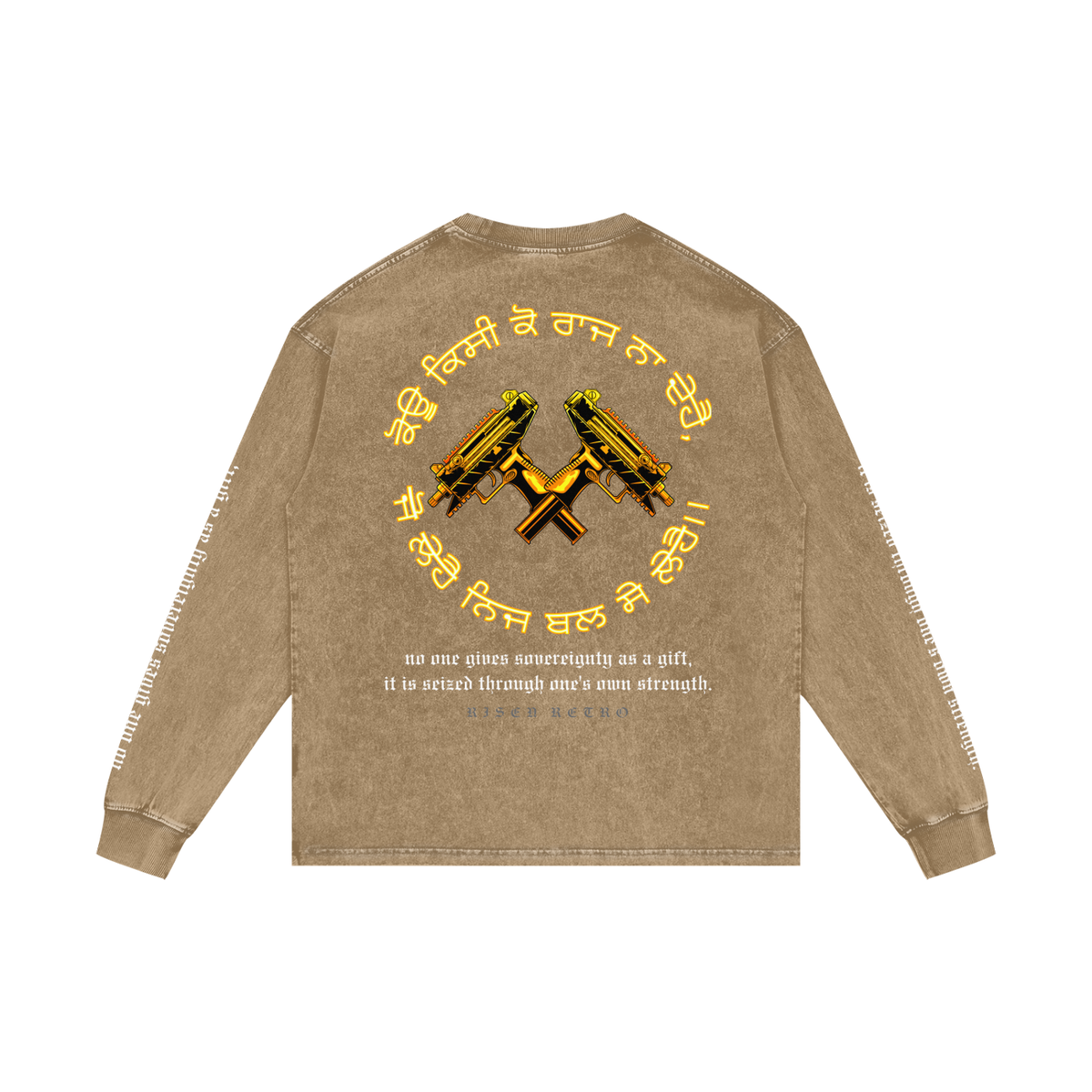 FORCE OF WILL 3 | RISENRETRO | Acid Wash Oversize Long Sleeve T-Shirt