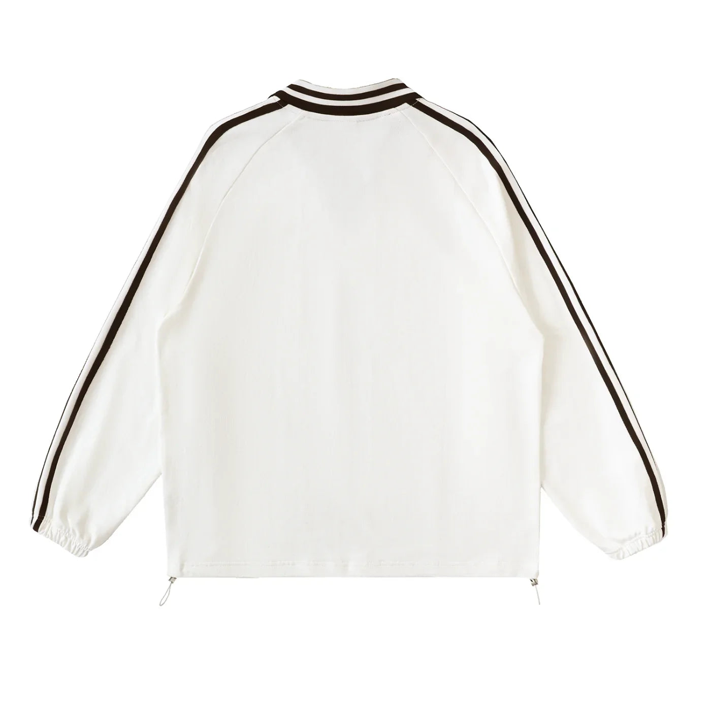 Sweat-shirt Risen Retro à monogramme et rayures contrastées, col à revers