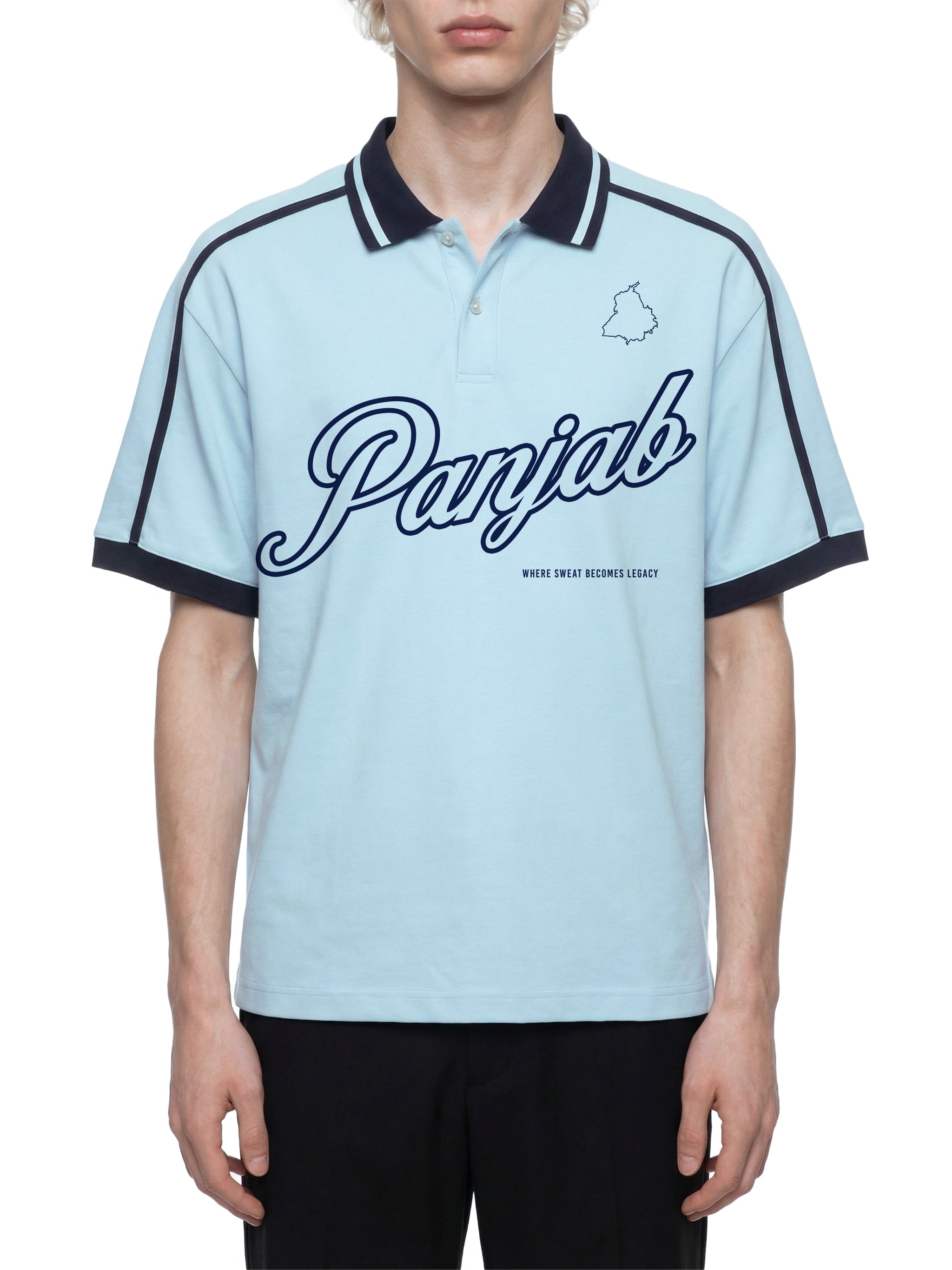 PANJAB LEGACY x RisenRetro Unisex Contrast Piping Polo Shirt