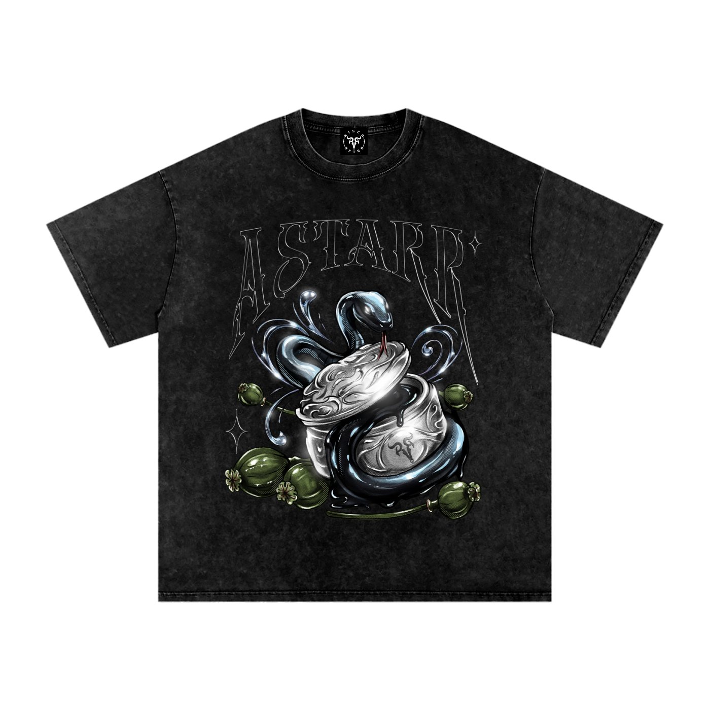 ASTARR x RISEN RETRO Snow Washed Oversized Cotton T-Shirt