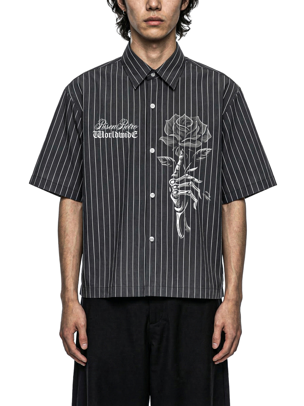 THE RIGHT ONE Unisex Striped Boxy Button-Up Shirt | RISENRETRO