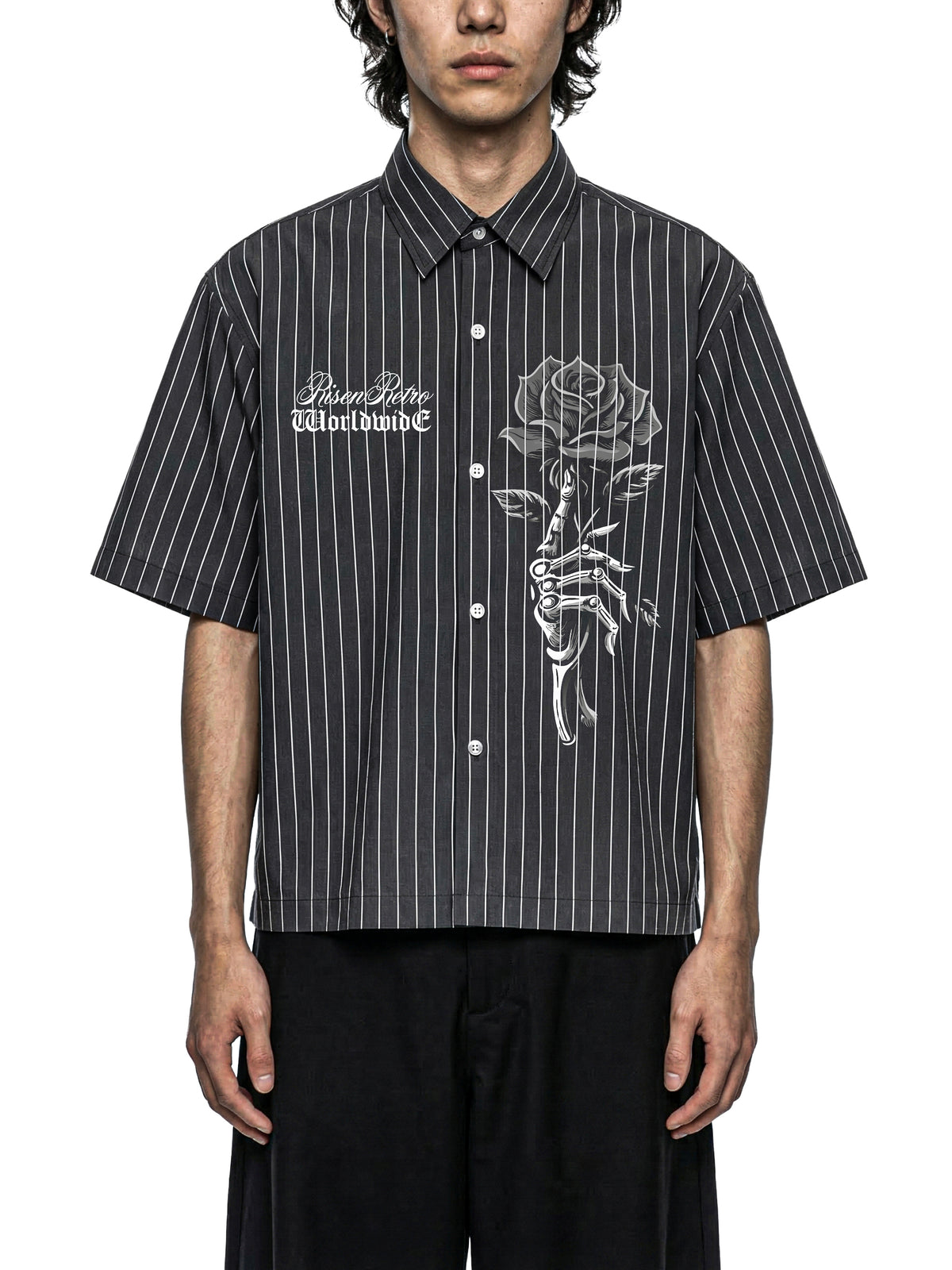 THE RIGHT ONE Unisex Striped Boxy Button-Up Shirt | RISENRETRO