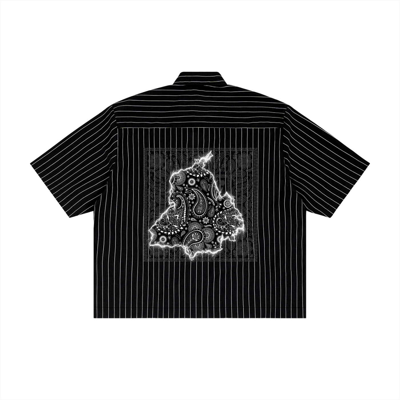 Panjab Bandana X RisenRetro Unisex Striped Boxy Button-Up Shirt