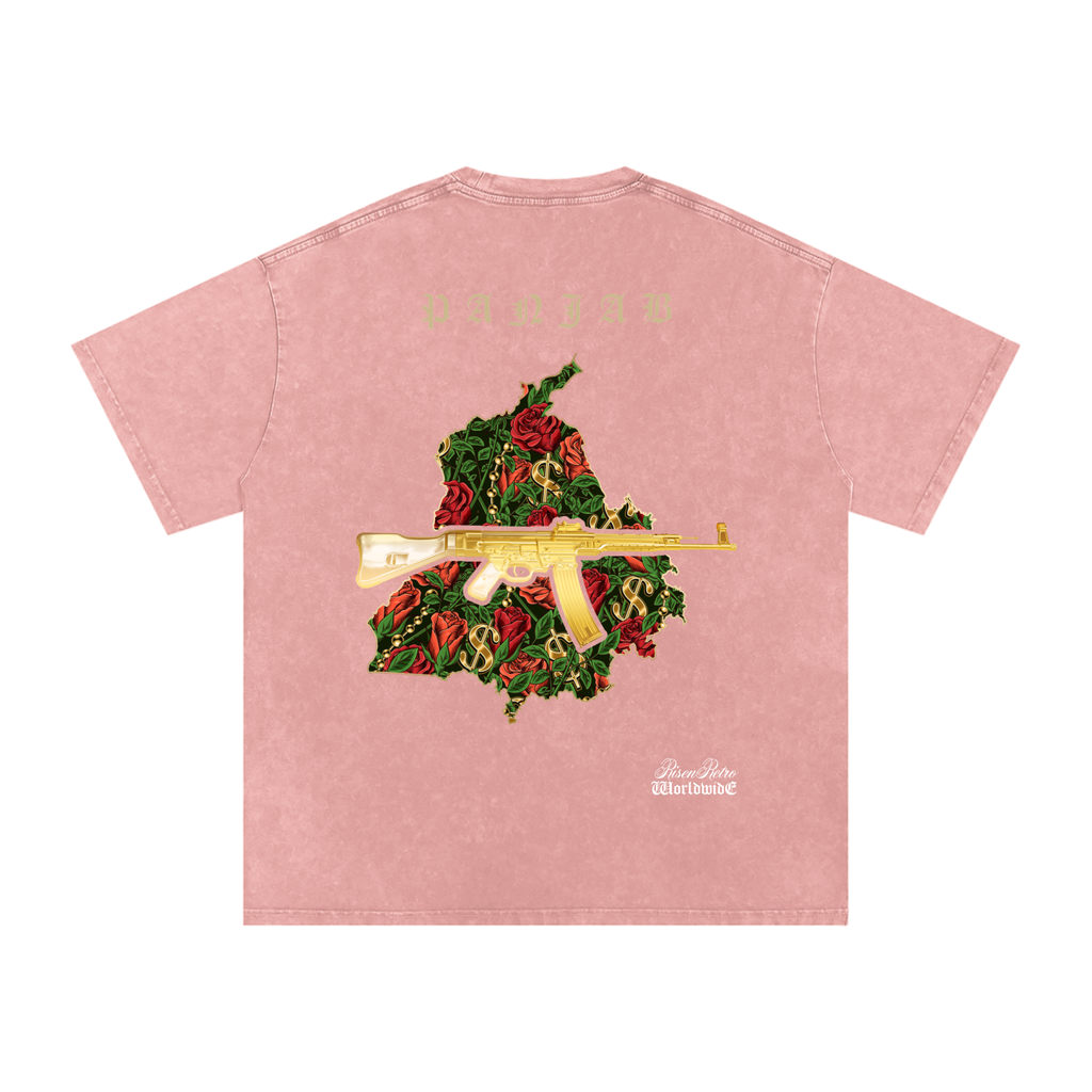 Vintage Panjab v4 X RisenRetro Snow Washed Oversized Cotton T-Shirt