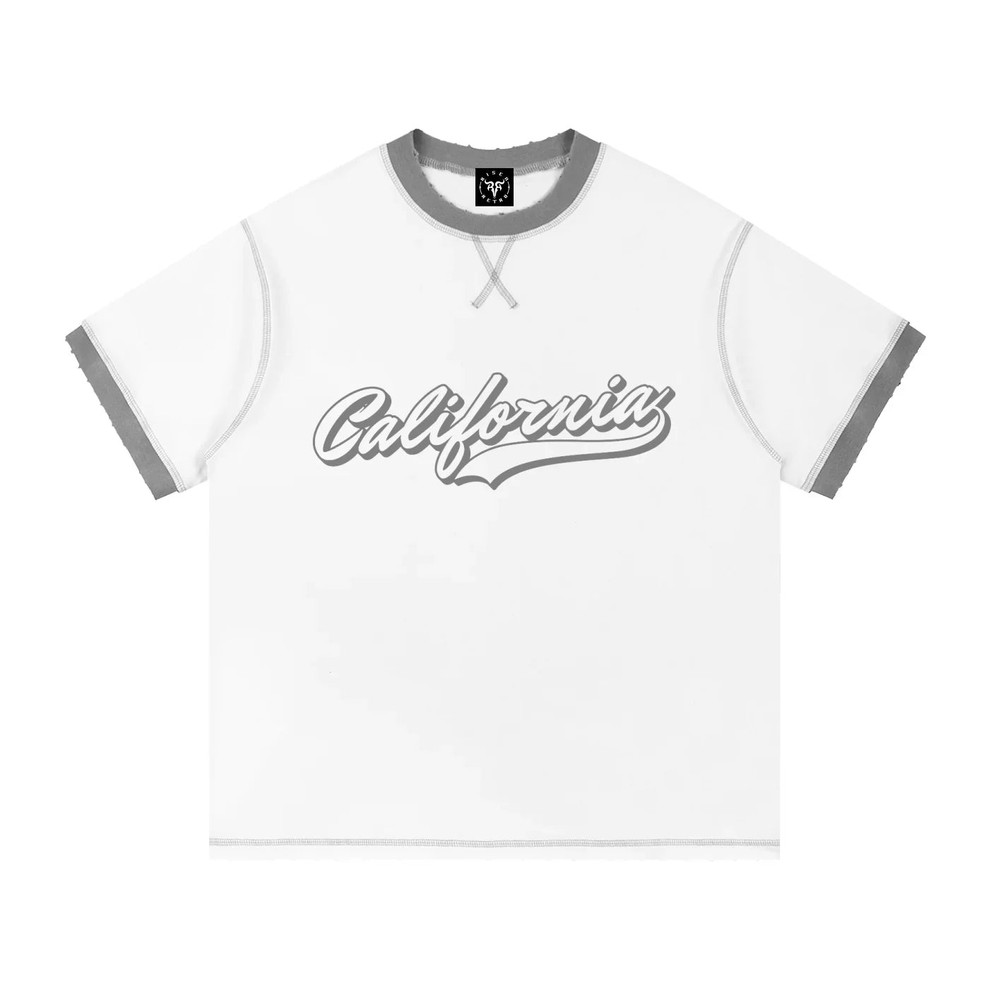 California X Risen Retro Contrast-Stitched Cotton T-Shirt
