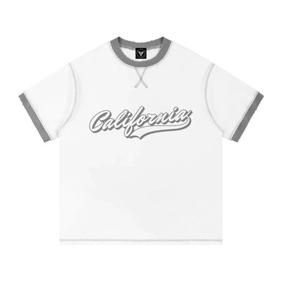 California X Risen Retro Contrast-Stitched Cotton T-Shirt