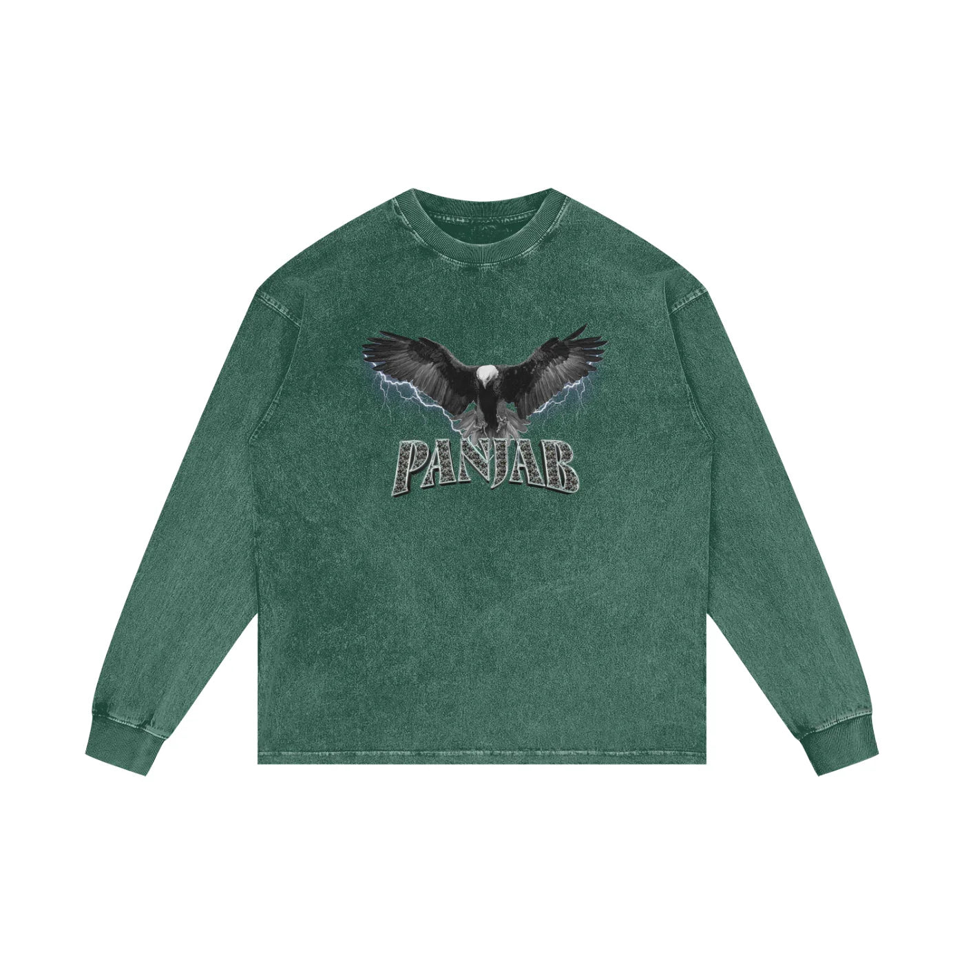 Panjab Eagle X RisenRetro Acid Wash Oversize Long Sleeve T-Shirt