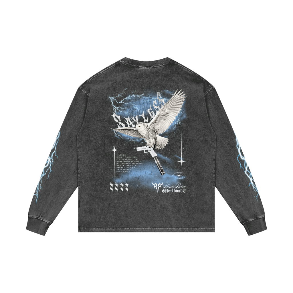 SAYLESS X RisenRetro Acid Wash Oversize Long Sleeve T-Shirt