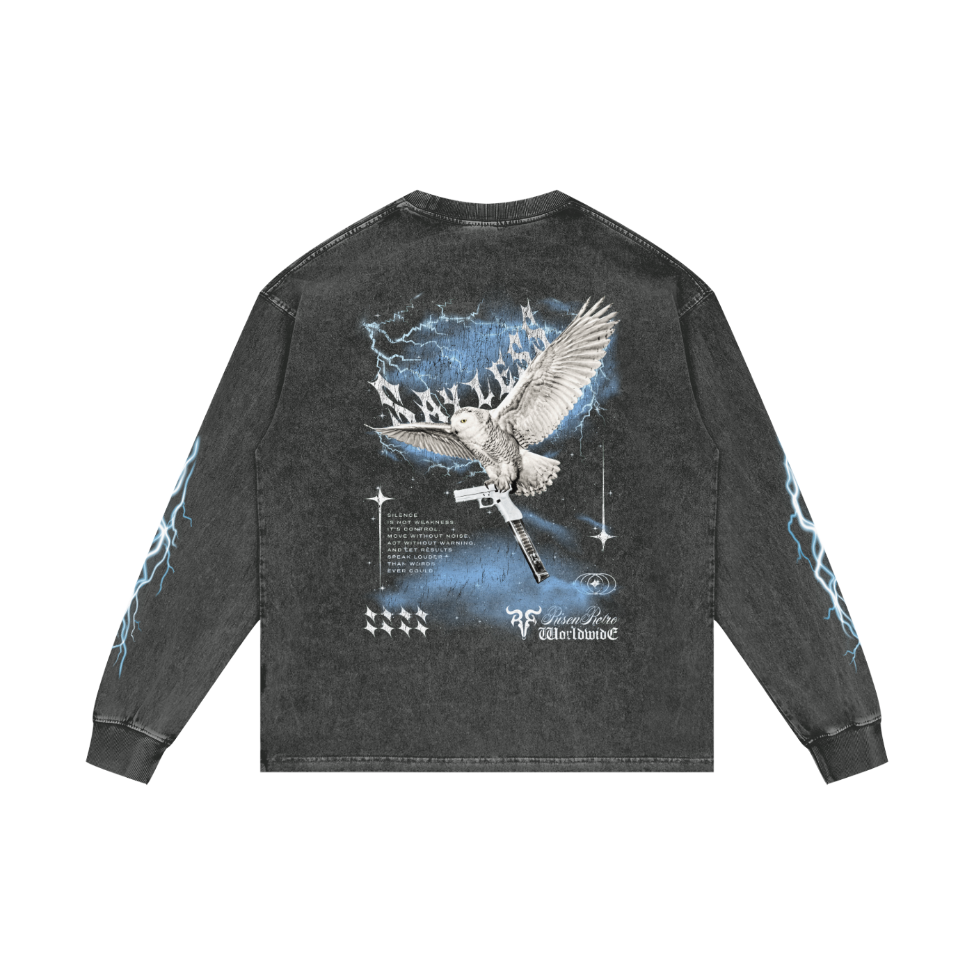 SAYLESS X RisenRetro Acid Wash Oversize Long Sleeve T-Shirt