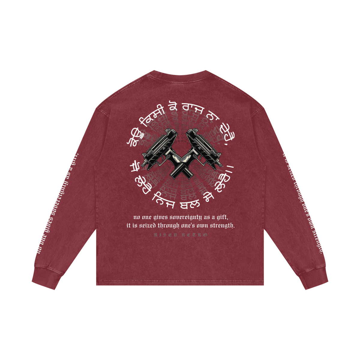 FORCE OF WILL | RISENRETRO | Acid Wash Oversize Long Sleeve T-Shirt