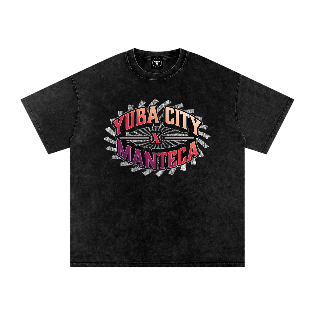Yuba City to Manteca X Risen Retro Snow Washed Oversized Cotton T-Shirt