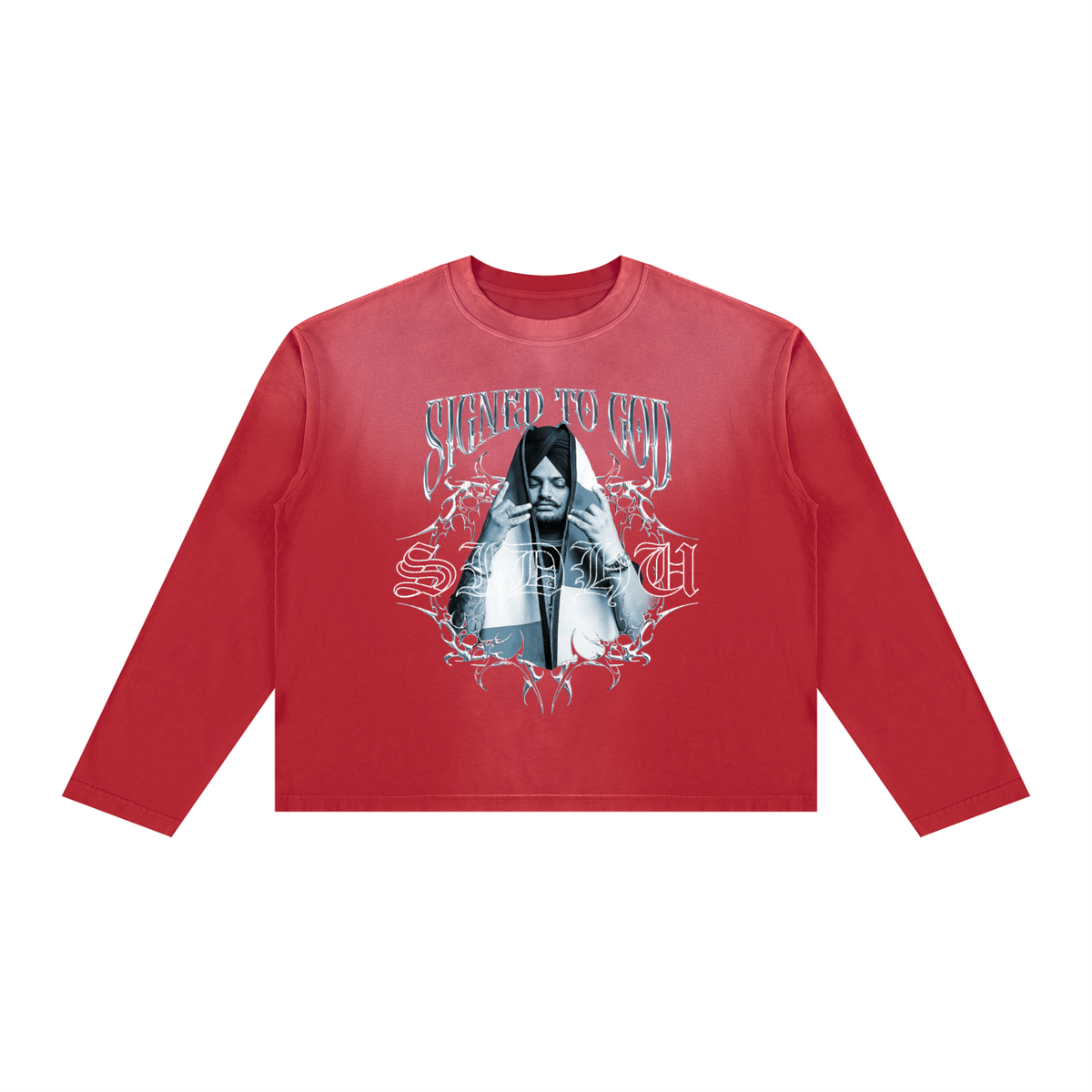 SIGNED TO GOD | Unisex Sunfade Boxy Long Sleeve T-Shirt | RISENRETRO | SMW