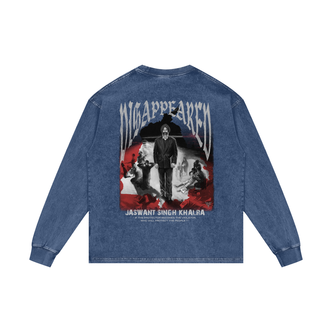 JASWANT SINGH KHALRA DISAPPEARED x Acid Wash Oversize Long Sleeve T-Shirt