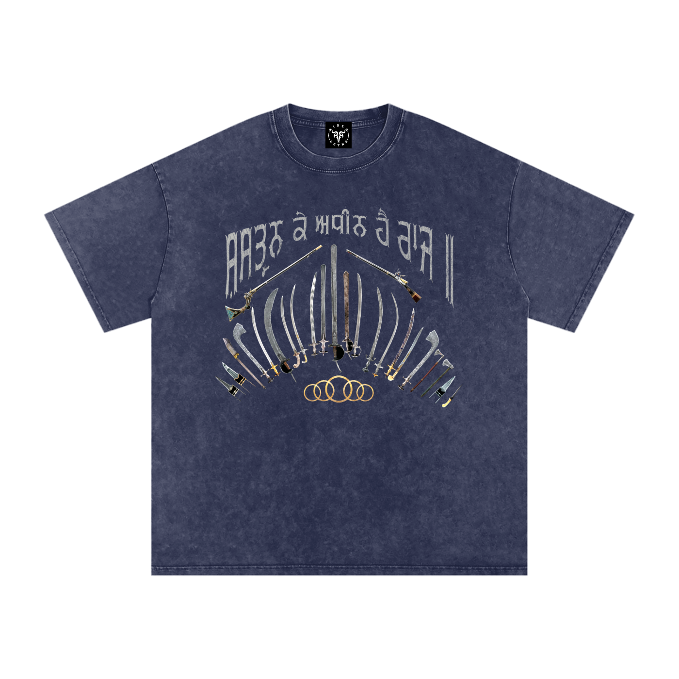 SIKH ARMORY X Risen Retro Snow Washed Oversized Cotton T-Shirt
