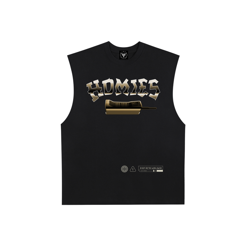 HOMIES 911 X Risen Retro Raw Edge Cotton Tank Top