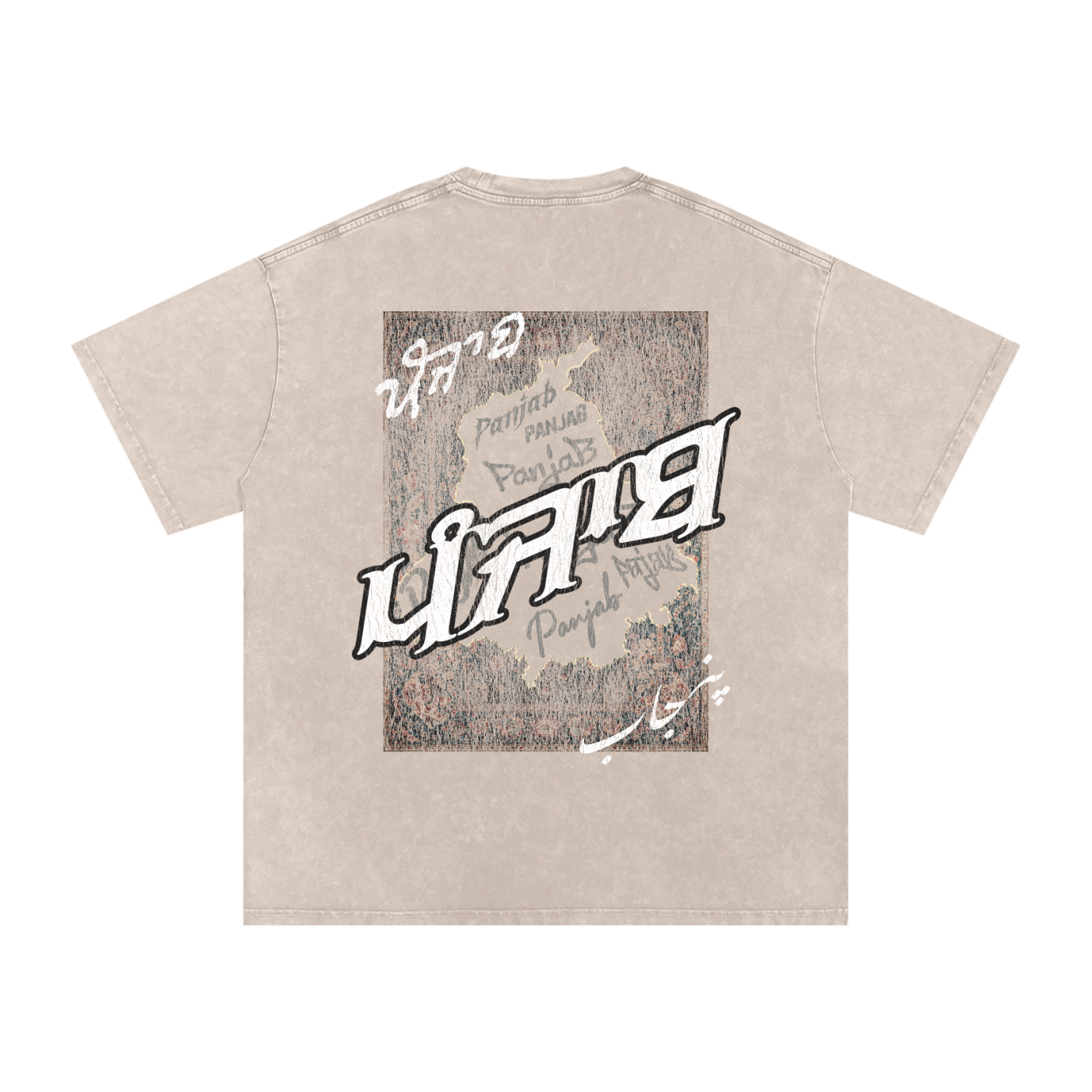 Panjab Tapestry Distressed X Risen Retro Washed Oversized T-Shirt