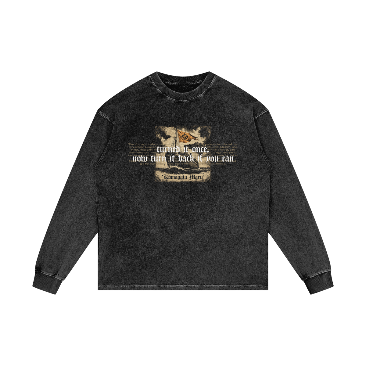 KOMAGATA MARU | RISENRETRO | Acid Wash Oversize Long Sleeve T-Shirt