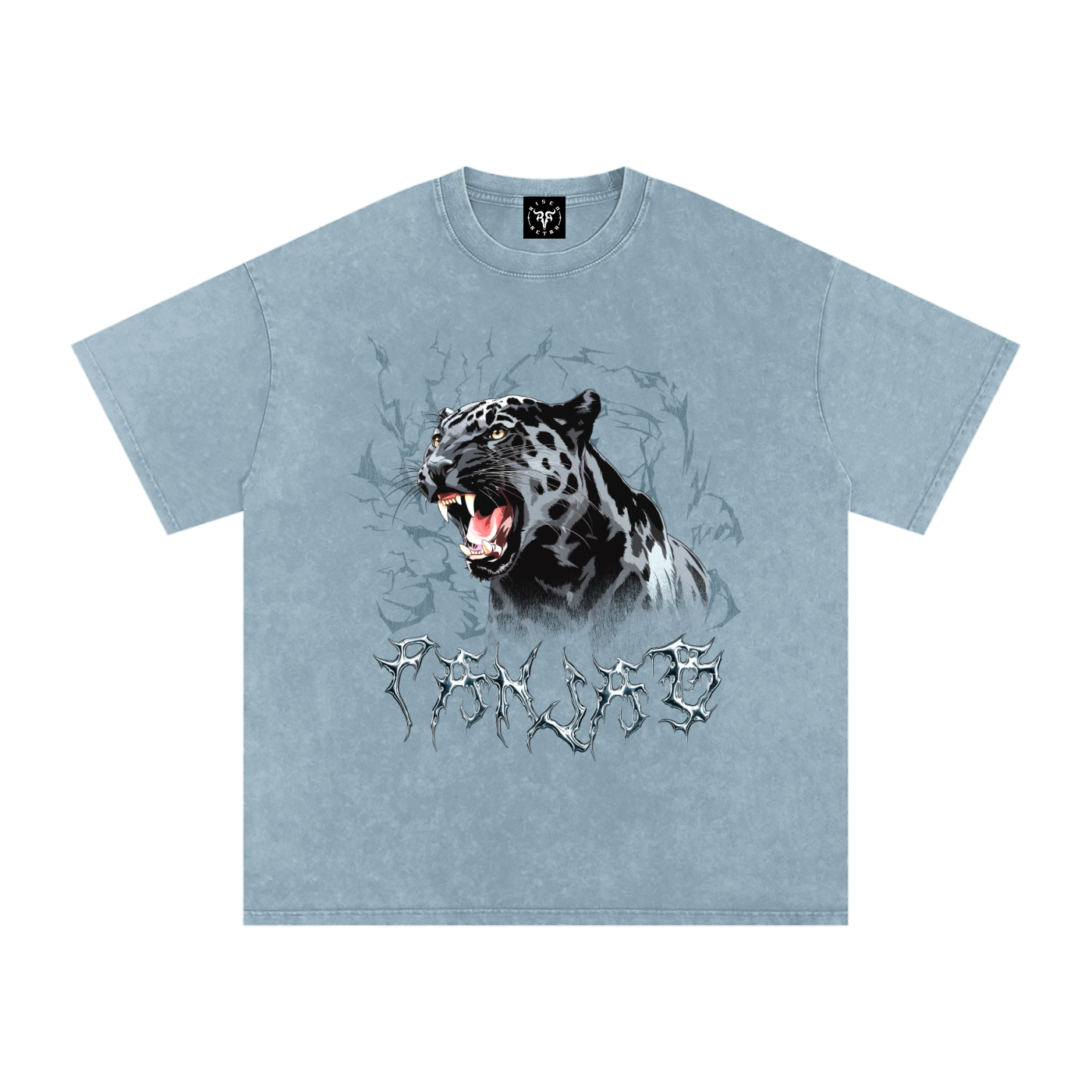 PANJAB PANTHER Y2K x RisenRetro Snow Washed Oversized Cotton T-Shirt