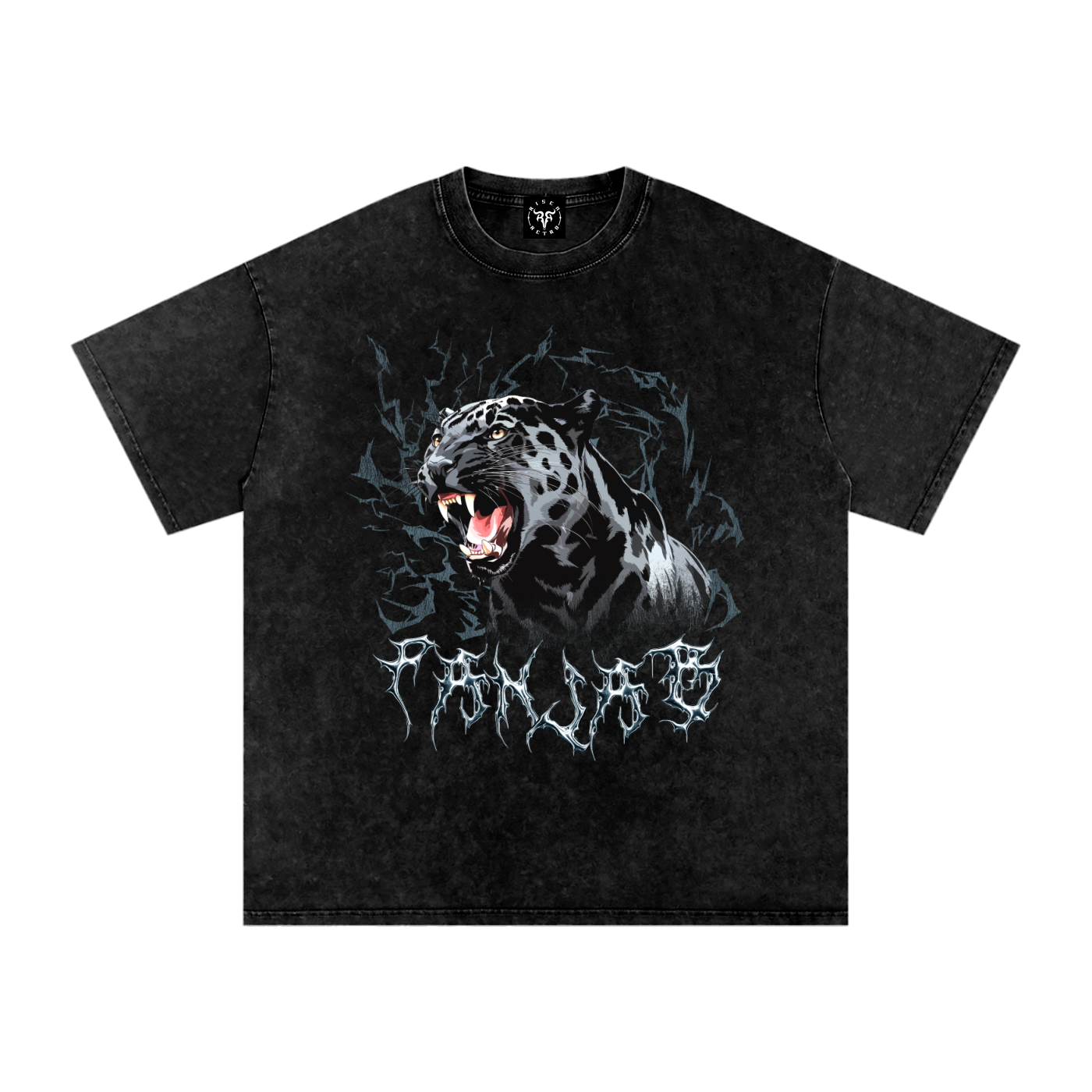 PANJAB PANTHER Y2K x RisenRetro Snow Washed Oversized Cotton T-Shirt