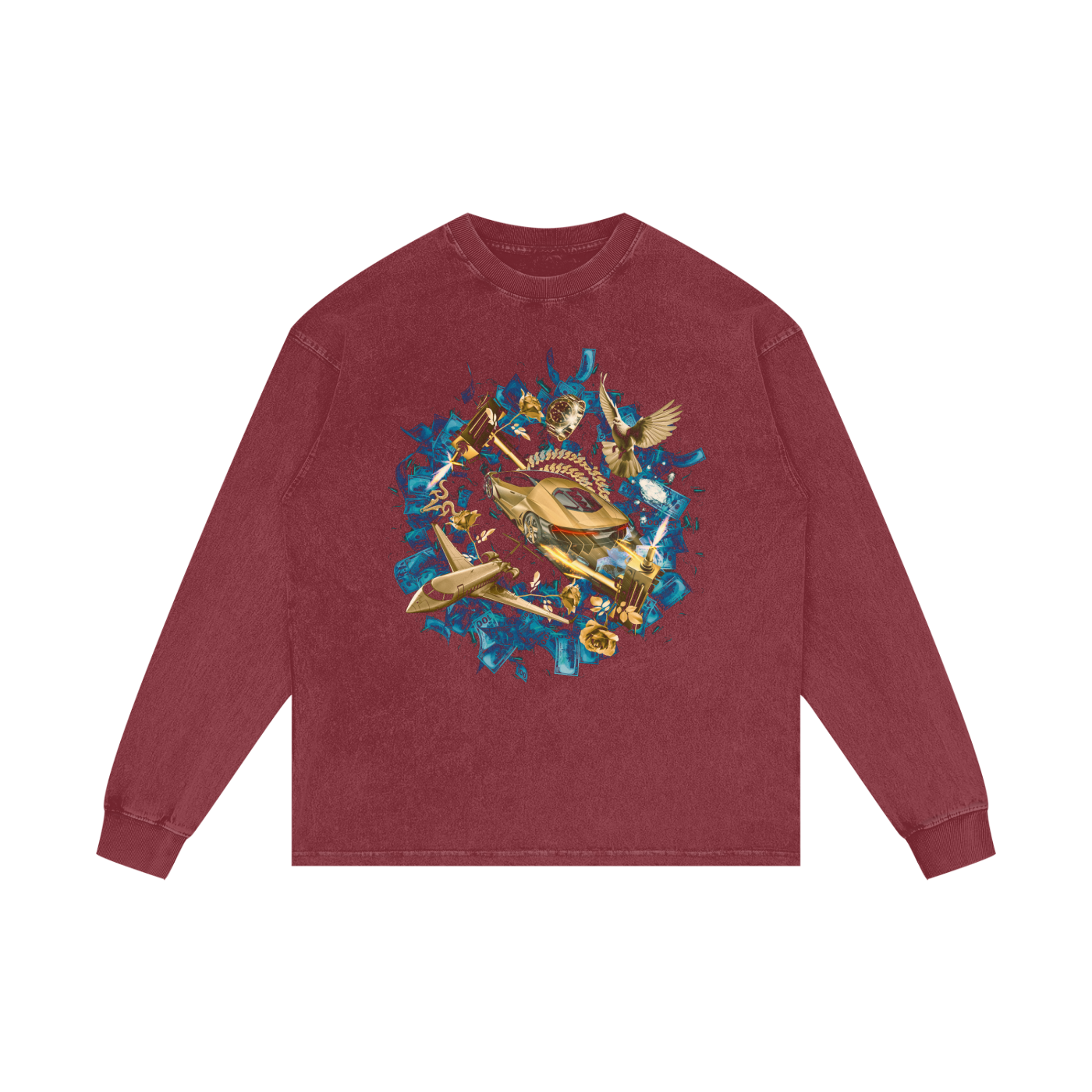 Don't Sleep on your Dreams X RisenRetro Acid Wash Oversize Long Sleeve T-Shirt