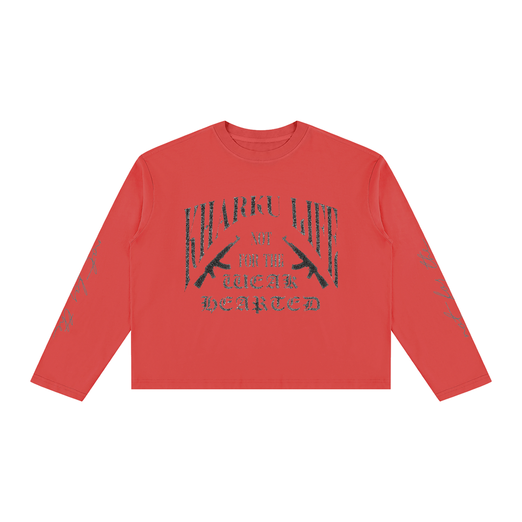 KHARKU LIFE | RISENRETRO | Unisex Vintage Wash Long Sleeve Boxy T-Shirt