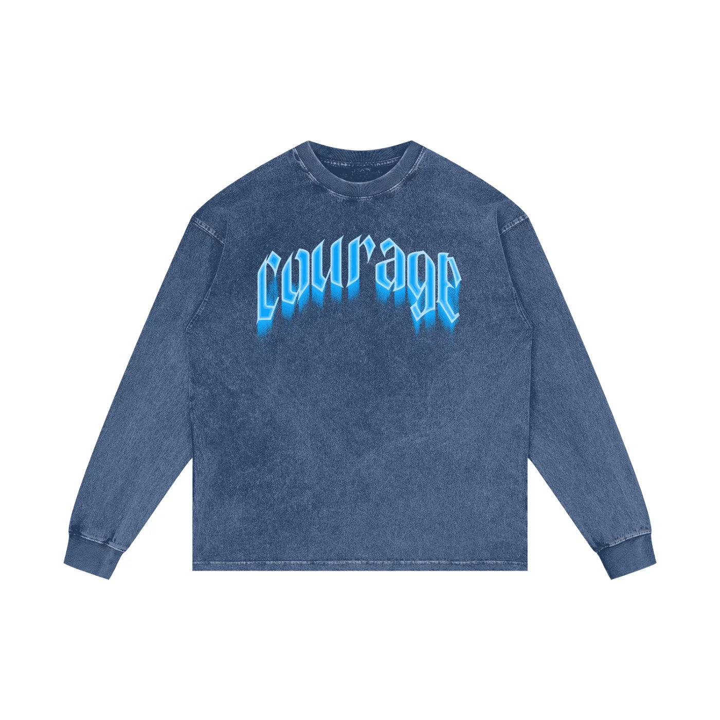 Courage Over Comfort X Risen Retro Acid Wash Oversize Long Sleeve T-Shirt