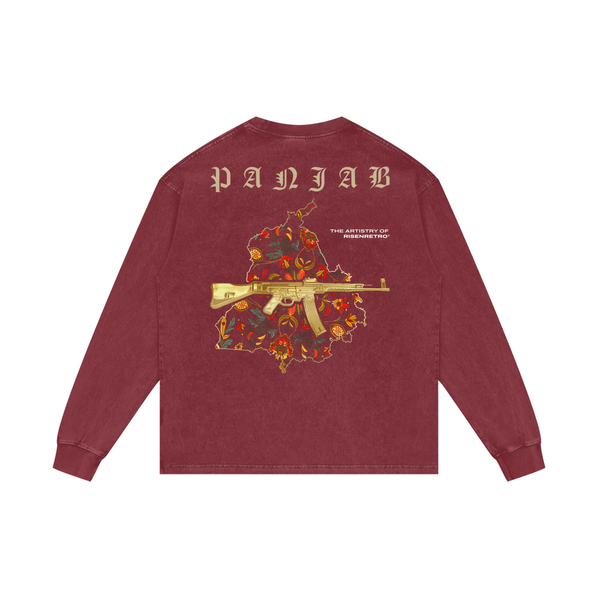 VINTAGE PANJAB | RISENRETRO | Acid Wash Oversize Long Sleeve T-Shirt