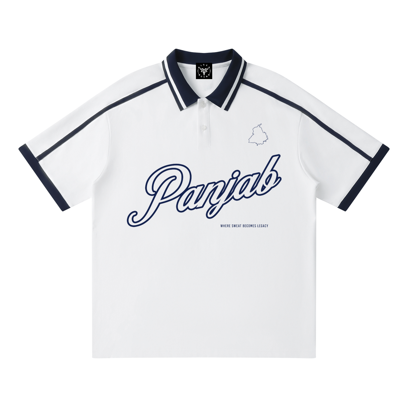 PANJAB LEGACY x RisenRetro Unisex Contrast Piping Polo Shirt