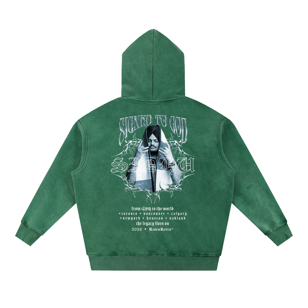 SIGNED TO GOD | Snow Wash Fleece Oversize Hoodie | SMW | RISENRETRO