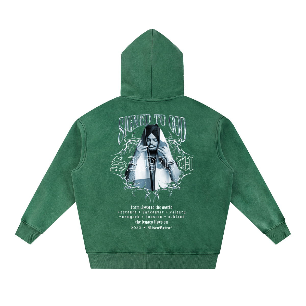 SIGNED TO GOD | Snow Wash Fleece Oversize Hoodie | SMW | RISENRETRO