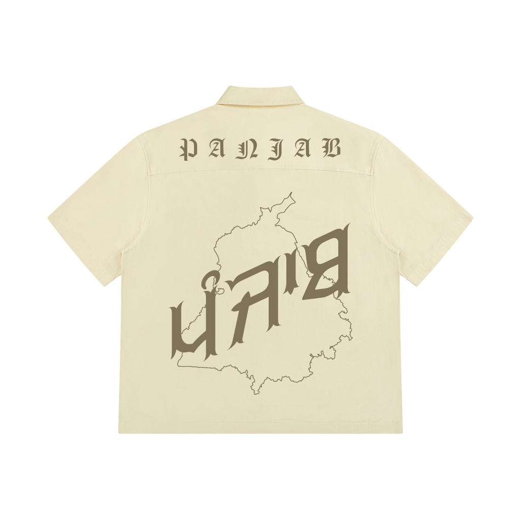 PANJAB COUTURE  X RisenRetro Unisex Boxy Patch Pocket Short Sleeve Shirt