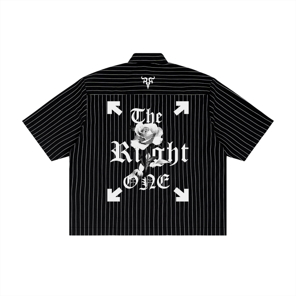 THE RIGHT ONE Unisex Striped Boxy Button-Up Shirt | RISENRETRO