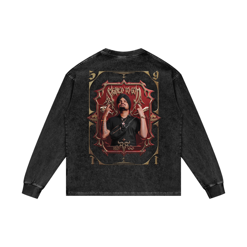 SMW | Signed To God | RisenRetro | Acid Wash Oversize Long Sleeve T-Shirt