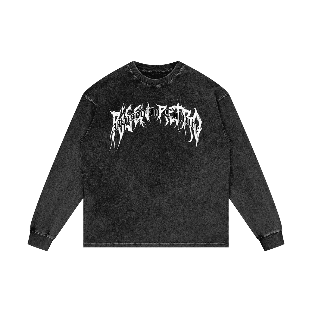RAISED IN CULTURE | RISENRETRO | Acid Wash Oversize Long Sleeve T-Shirt