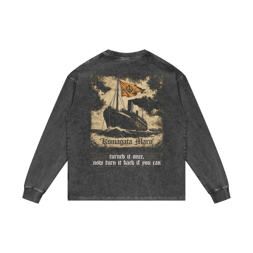 KOMAGATA MARU | RISENRETRO | Acid Wash Oversize Long Sleeve T-Shirt