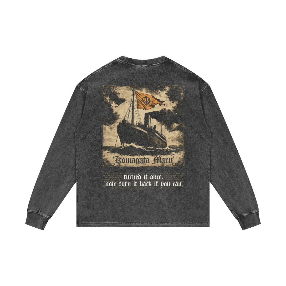 KOMAGATA MARU | RISENRETRO | Acid Wash Oversize Long Sleeve T-Shirt