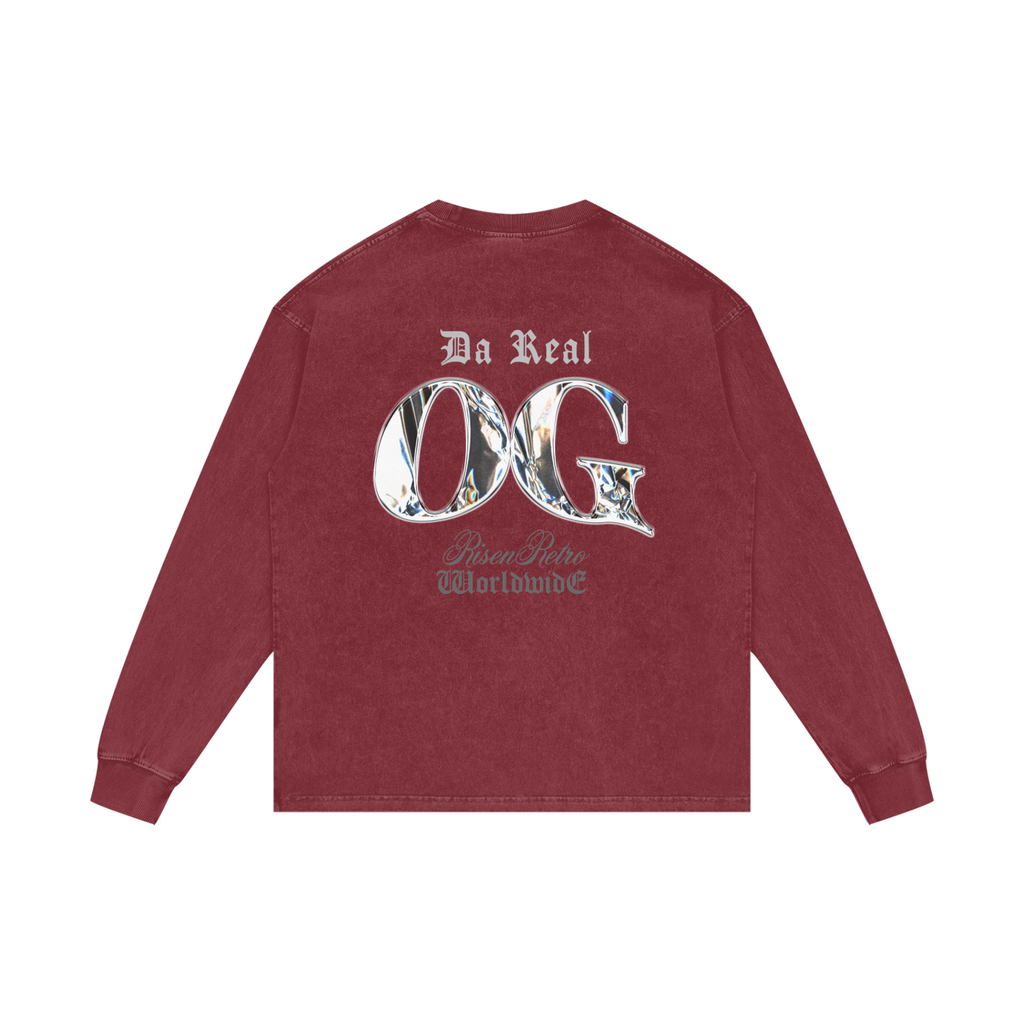 DA REAL OG | RISENRETRO | Acid Wash Oversize Long Sleeve T-Shirt