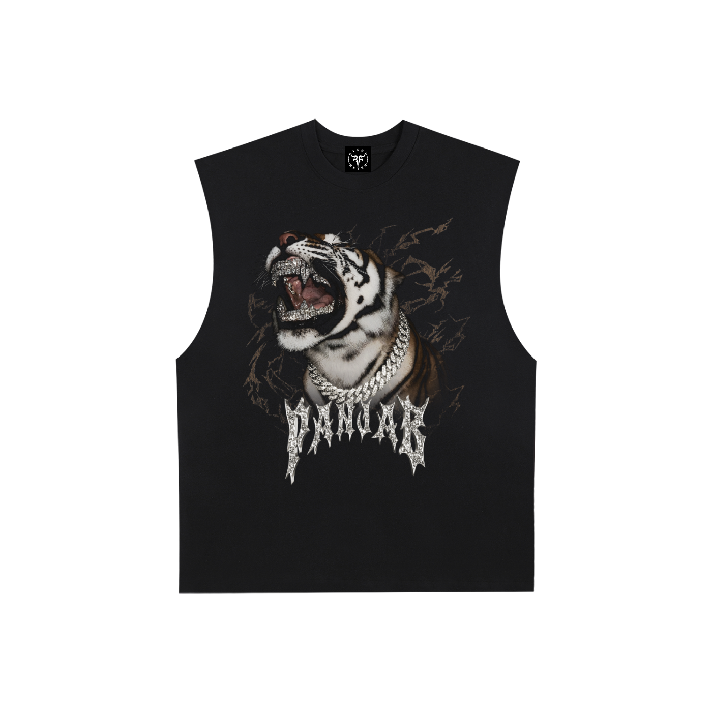 TIGER ROAR V3 X Risen Retro Raw Edge Cotton Tank Top