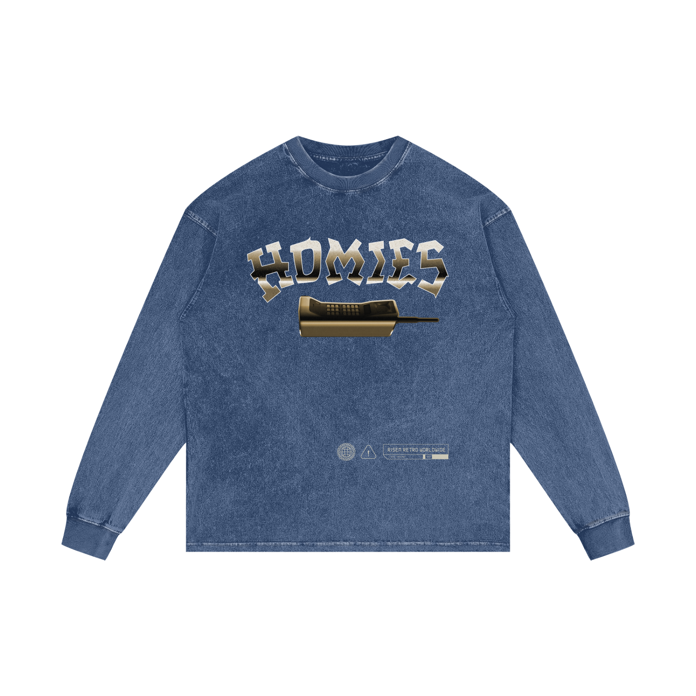 HOMIES 911 X RisenRetro Acid Wash Oversize Long Sleeve T-Shirt