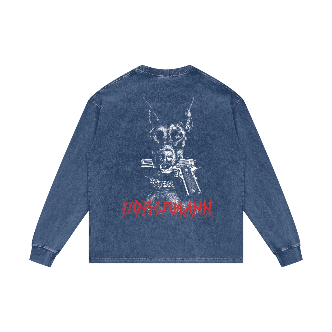 Dobermann X RisenRetro Acid Wash Oversize Long Sleeve T-Shirt