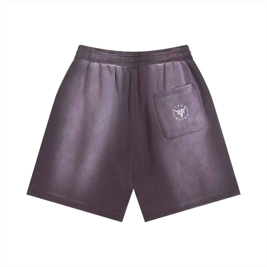 RisenRetro Sun Fade Distressed Shorts