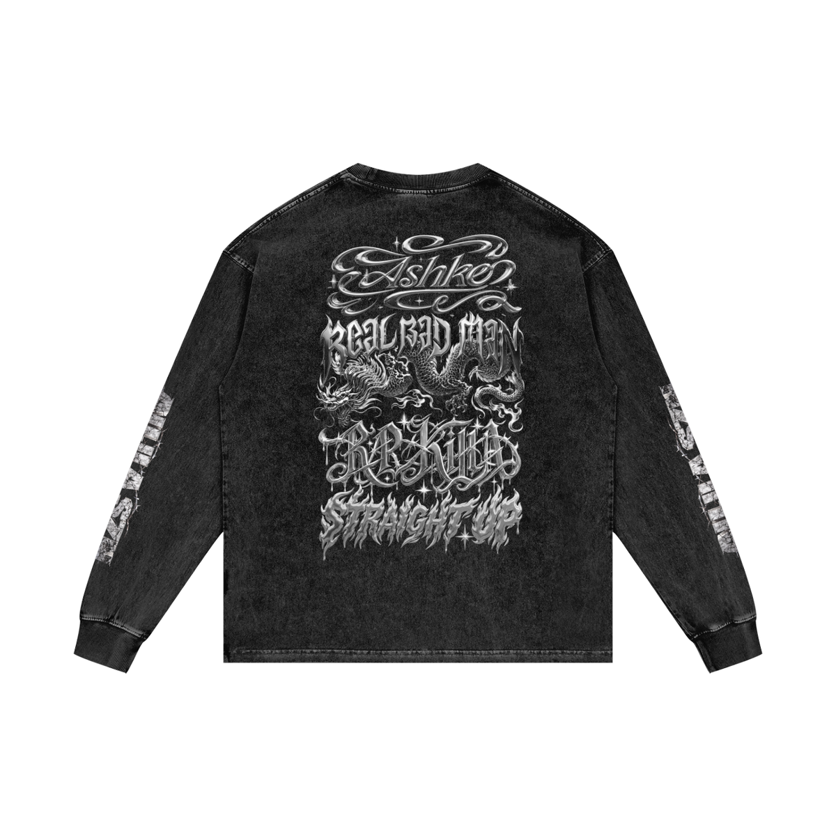AUJLA SZN Acid Wash Oversize Long Sleeve T-Shirt