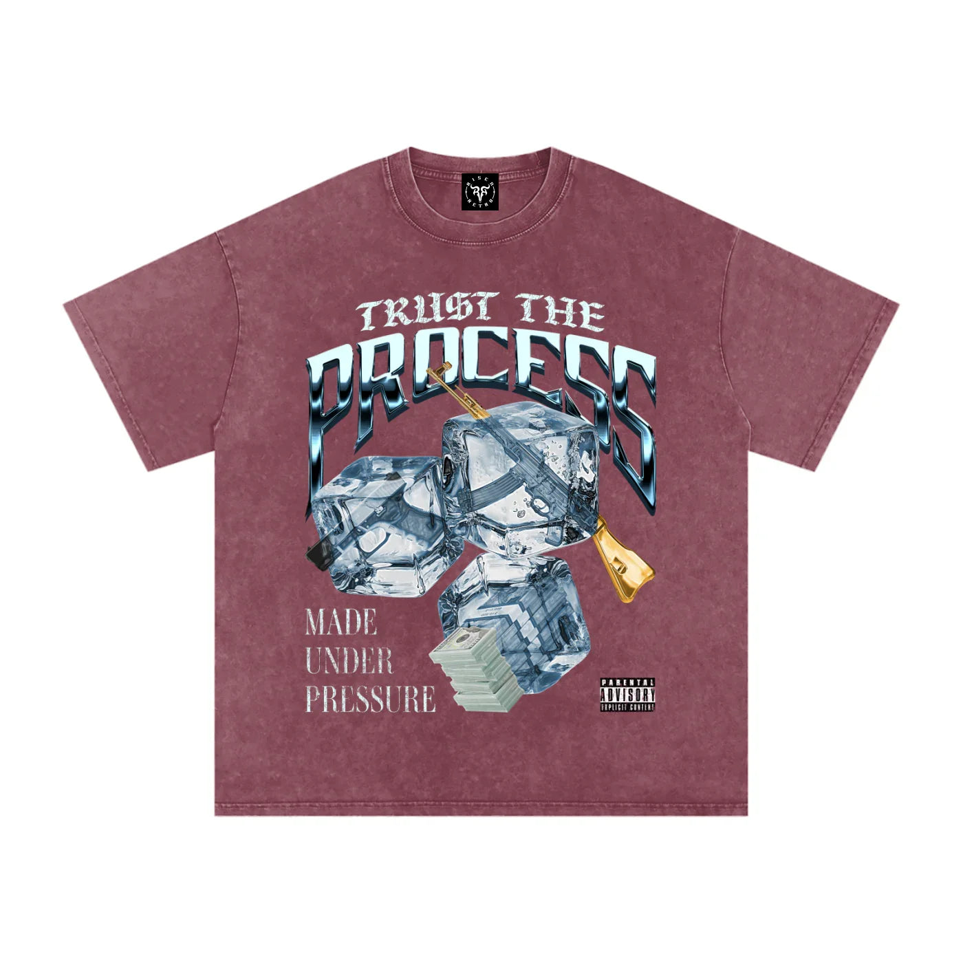 Trust The Process X Risen Retro Snow Washed Oversized Cotton T-Shirt