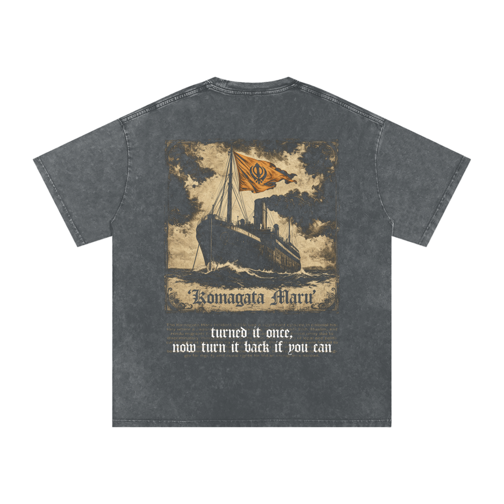 KOMAGATA MARU X RisenRetro Snow Washed Oversized Cotton T-Shirt