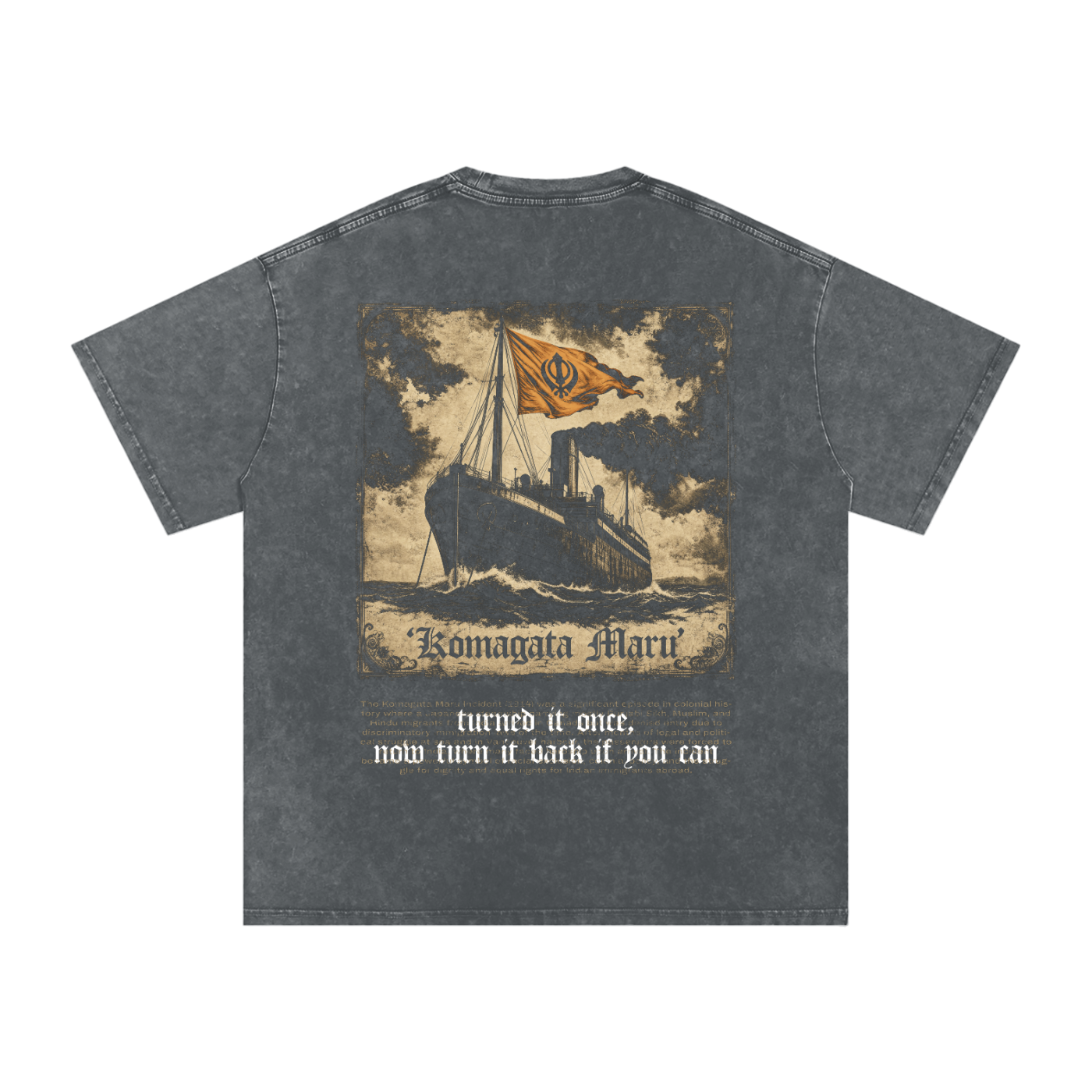 KOMAGATA MARU X RisenRetro Snow Washed Oversized Cotton T-Shirt