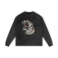 Tiger Roar X RisenRetro Acid Wash Oversize Long Sleeve T-Shirt