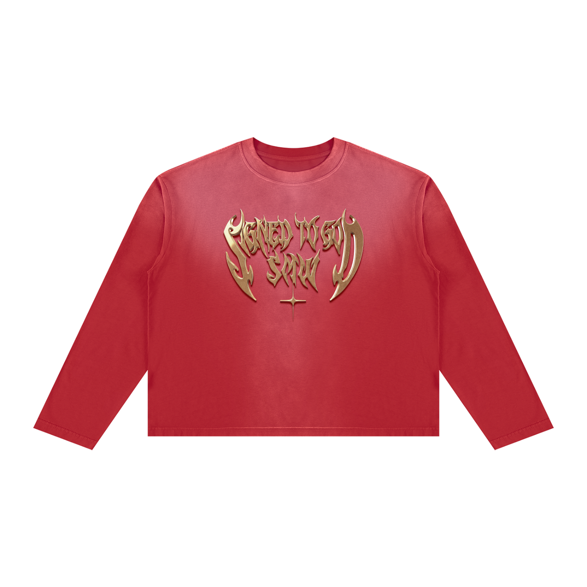 SIGNED TO GOD | SMW | RISENRETRO | Unisex Sunfade Boxy Long Sleeve T-Shirt